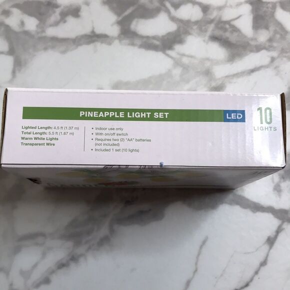 NIB Garden Party Pineapple LED String Light Set 10 Lights Indoor 4.5’ - Picture 4 of 7